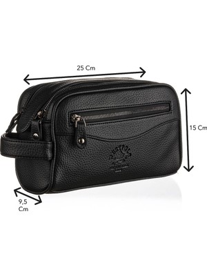 Westpolo Vegan Deri Unisex El Çantası Portföy - Siyah