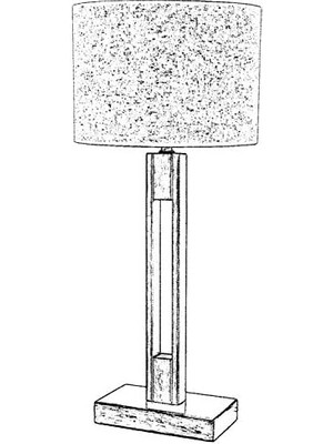 ML-9108-1E Eskitme Kaplama Masa Lambası, E27, Metal, 35 cm