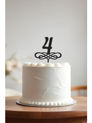 4. Yaş Doğum Günü Pastası Süsleme, Pasta Süsü, Yeniden Kullanılabilir, OCT24