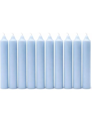 10’lu Açık Mavi Dilek Mumu Seti – Kaliteli ve Pürüzsüz Dış Yapılı, Içten Yanan Fitilli, Silindir Blok Tasarımlı, Dekoratif ve Ritüel Kullanımına Uygun Mumlar