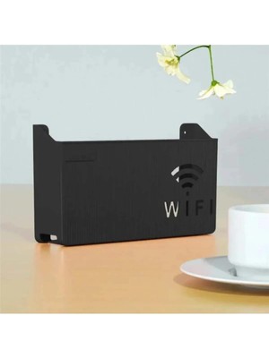 Siyah Wifi Kutusu Duvar Asılabilir Sigorta ve Modem Saklama Kutusu 25X15X6 cm