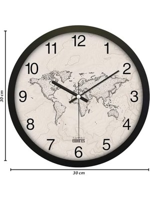 30 cm Gerçek Cam Sessiz Mekanizma Duvar Saati