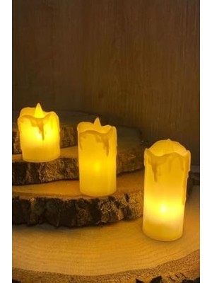 3’lü Pilli Dekoratif LED Mum Işıkları – Gerçek Alev Efektli
