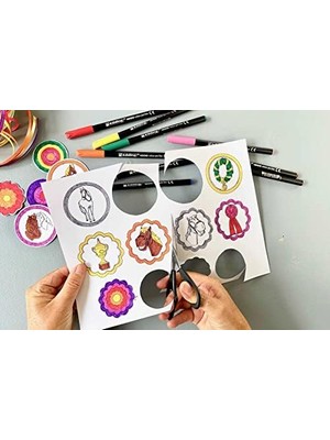 Edding 1200 Ince Uçlu Keçeli Kalem - 20 Parlak Renkli Set - Yuvarlak Uçlu 1 mm