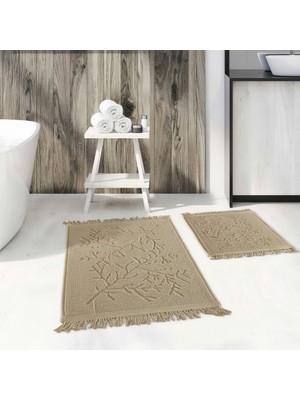 Larissmoon Loomx Banyo Paspası 2’li Set Yıkanabilir Dokuma Yüzey Kaymaz Taban Banyo Halısı Paspas