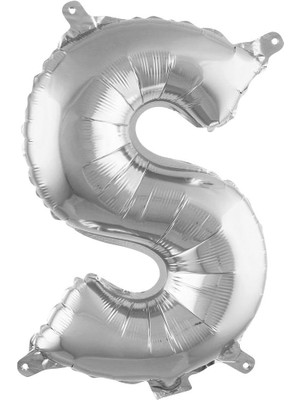 S Harfi 16 Inç Gümüş Renk Folyo Balon 36 cm (Gümüş)