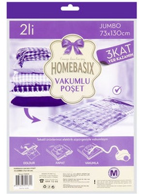 3 Adet Homebasix Vakumlu Hurç 2'li Jumbo