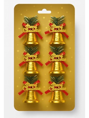 6 Adet Lüx Yılbaşı Ağacı Süslemeleri Zilleri Yılbaşı Süsleri Yılbaşı Ağacı Süsü