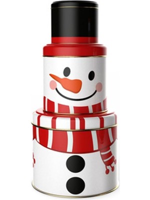 1 Adet Sarkap 3'lü Noel Yılbaşı Desen Metal Kutu