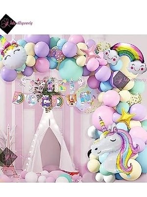 Karakterli Temalı Iyi Ki Doğdun Makaron Balon Doğum Günü Parti Kutlama Seti BMCNM514