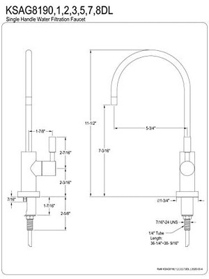 KSAG8197DL Su Filtrasyon Musluk, Fırçalanmış Pirinç