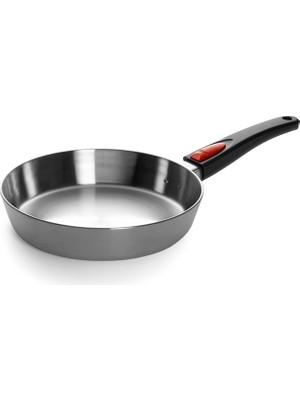 1524CO Paslanmaz Çelik Çok Katmanlı Tava 24 cm Yuvarlak, 5 cm Yüksekliğinde Indüksiyon Için Çıkarılabilir Saplı