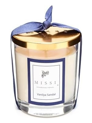 Kapaklı Vanilya Sandal Vegan Mum (140 Gr)