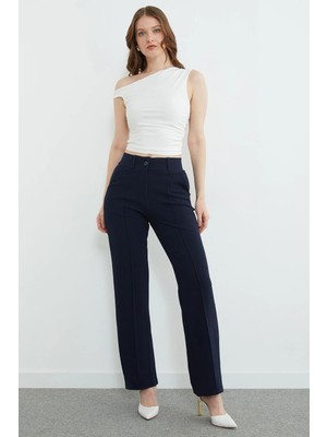 FullaModa Çimalı Yüksek Bel Palazzo Pantolon