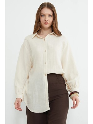 FullaModa Basic Oversize Gömlek