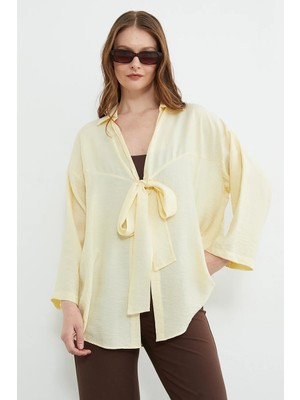 FullaModa Önden Bağlamalı Krinkıl Kimono