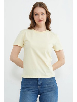 FullaModa Basic Bisiklet Yaka Tişört