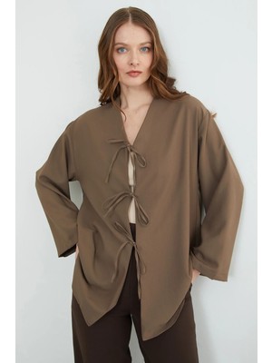 FullaModa Fullamodest Önü Bağlamalı Salaş Kimono