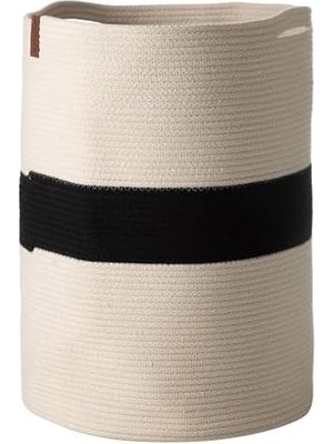 Venus Çamaşır Sepeti Siyah Ekru 35X35X45