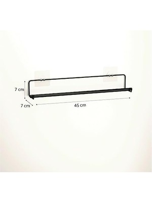 Yapışkanlı Kancalı Havluluk Mat Siyah ST160