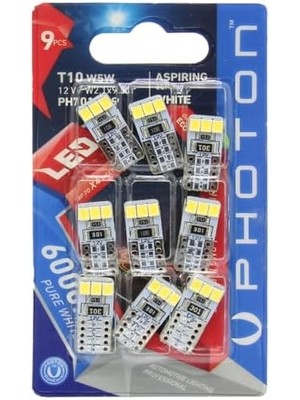 Photon Ampul T10 W5W 12V 10SMD LED (9'lu Blister)