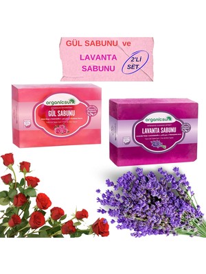 2'li Set Doğal Gül Sabunu ve Lavanta Sabunu