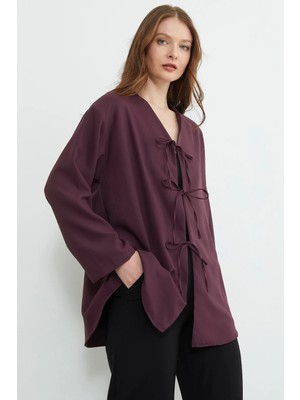 FullaModa Fullamodest Önü Bağlamalı Salaş Kimono