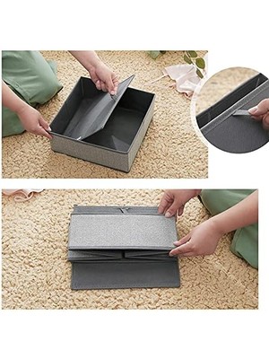 Iç Giyim Saklama Kutuları, 6'lı Set, Çekmece Düzenleyici, Kumaş Kutular, Saklama Sepetleri, Görünümlü Keçe Kumaş, Çorap, Kravat, Şal Için Uygun, Gri