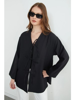 FullaModa Fullamodest Önü Bağlamalı Salaş Kimono