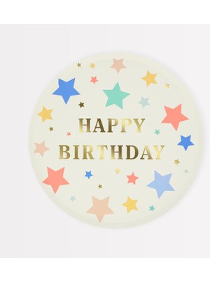 - Happy Birthday Stars Plates - Happy Birthday Yıldızlar Tabaklar (M) (X8)