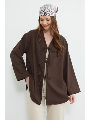 FullaModa Fullamodest Önü Bağlamalı Salaş Kimono