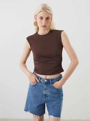 Lc Waikiki Yeni Sezon Bisiklet Yaka Büzgülü Bluz