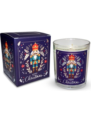 – Kurşun Asker (Nutcracker) Tasarımlı Mum, Lacivert Renk Temalı, 135 G Doğal Bio, 40 Saat Yanma Süresi, Cam Kavanoz, Şık Bristol Kutulu, Yılbaşı Koleksiyonu Hazır Hediye