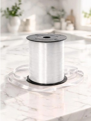 Parti Adresi Beyaz Rafya Kurdele – Hediye Paketleme balon Bağlama Şeridi 8 mm 200MT