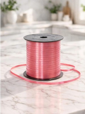 Parti Adresi Kırmızı Rafya Kurdele – Hediye Paketleme balon Bağlama Şeridi 5 mm 300 mt