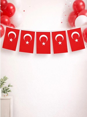 Parti Adresi Ipli Türk Bayrağı Milli Bayram Kağıt Asılabilir Bayrak 11X19 cm 50'li