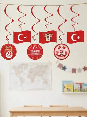 Parti Adresi 23 Nisan Tavan Sarkıt Süs Seti – Milli Bayram Dekoru 6 'lı