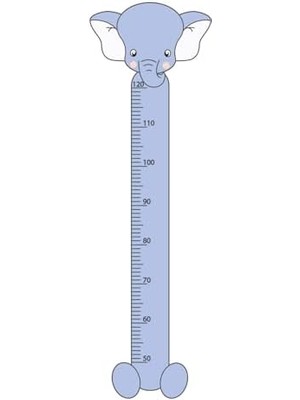 Fil Karakterli Çocuk Boy Cetveli – Oyun Odası Için Sevimli