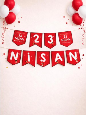 Parti Adresi 23 Nisan Yazılı Banner Süs  – Milli Bayram Okul Sınıf Süsleme