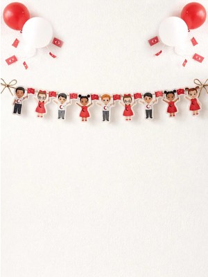 Parti Adresi 23 Nisan Çocuk Figürlü Banner Süs – Milli Bayram Okul Sınıf Süsleme