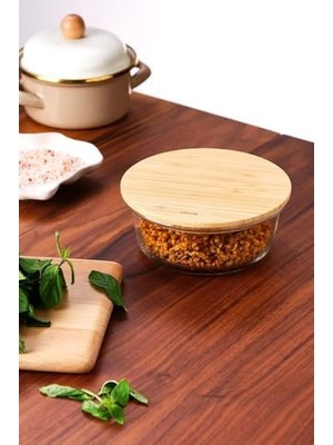 Naturel 650 ml Dikdörtgen Borosilikat Saklama Kabı