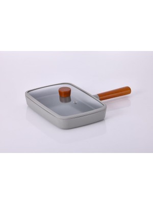 Dikdörtgen Tava 29CM Cam Kapaklı Gri