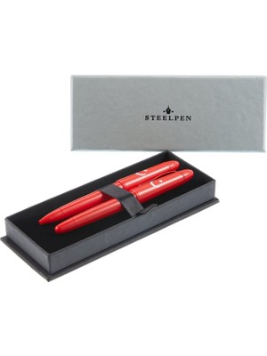Pearl Serisi 4500 Kırmızı Bayrak Dolma Kalem + Tükenmez Kalem Set