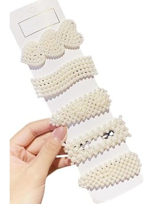 Kadın 5'li Inci Model Yan Çıt Çıt Saç Tokası Seti