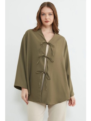 FullaModa Fullamodest Önü Bağlamalı Salaş Kimono