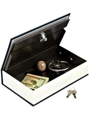 Kitap Görünümlü Kumbara Gizli Para Kasası Kitap Kumbara (Siyah, Büyük)