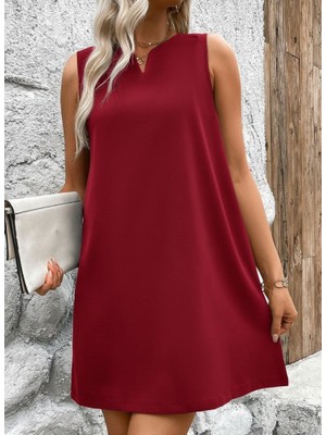 Livizmir Moda Kadın Askılı V Yakalı Geniş Kesim Detaylı Kısa Janjan Krep Elbise