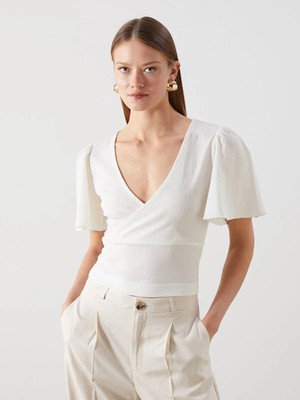 Lc Waikiki Yeni Sezon Kruvaze Yaka Kadın Bluz