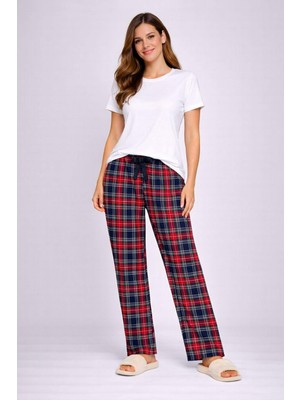 Marsilyan Beli Fiyonklu Rahat Kesim Pamuklu Tek Alt Pijama Kadın BYATI007