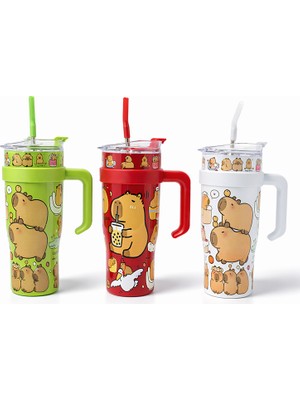 Rivera Tech Rvrtt Sevimli Kapibara Pipetli Termos Suluk